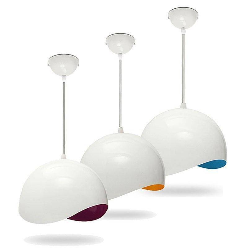 pendant light white ball and colored interior Eggshell