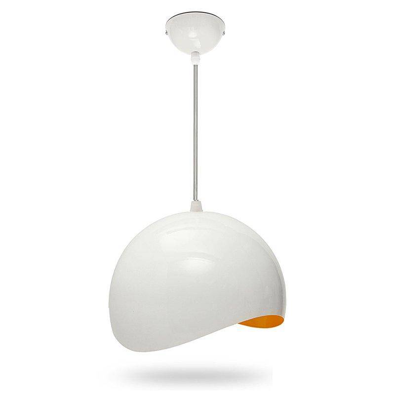 Lámpara de suspensión bola blanca e interior de color Eggshell