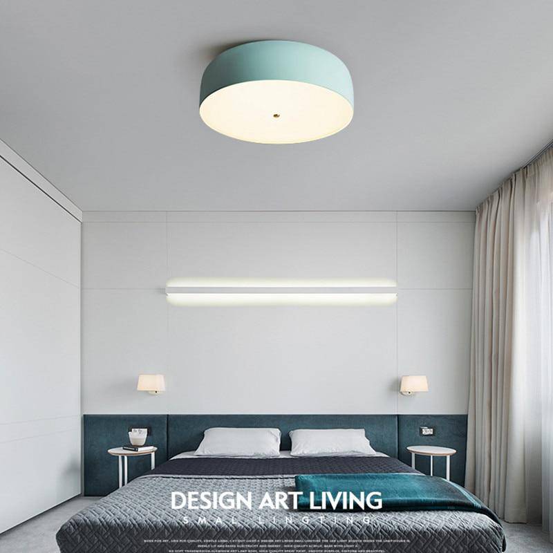 Modern round coloured LED ceiling lamp Nordic