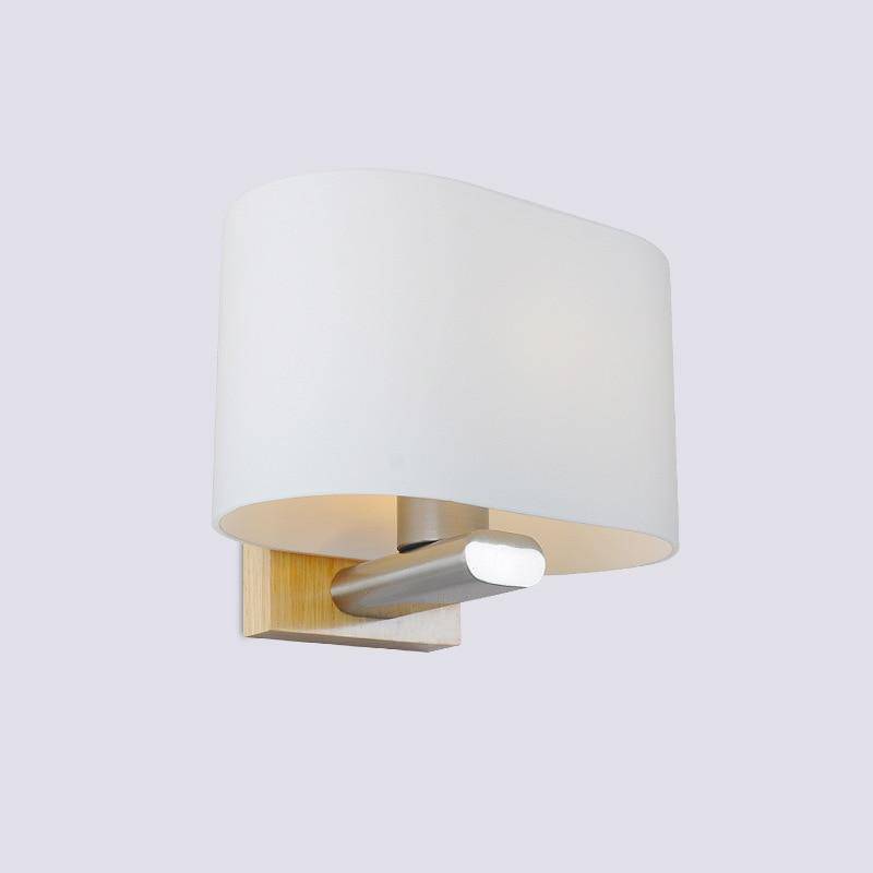 wall lamp wooden LED wall with lampshade rounded