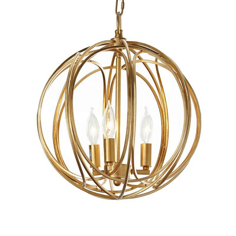 pendant light Metal ball LED design with retro Lewin bulbs