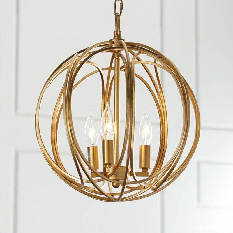 pendant light Metal ball LED design with retro Lewin bulbs