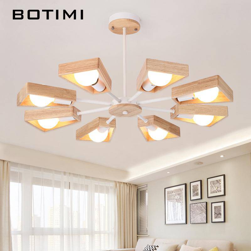 Wooden Adjustable LED wood chandelier