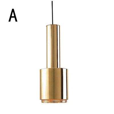 pendant light LED design with metal cylindrical shapes