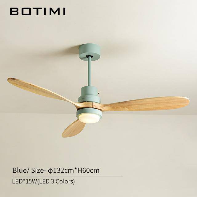 Modern LED ceiling fan with colorful base