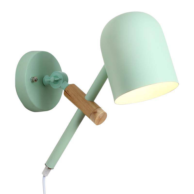 wall lamp LED design in wood and coloured metal