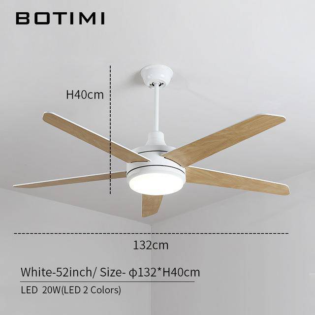 LED ceiling fan with Botimi wooden blades