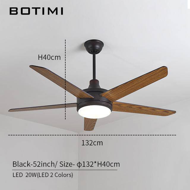 LED ceiling fan with Botimi wooden blades