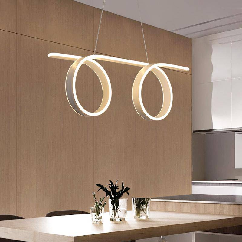 Design LED Pendant light with double white loops