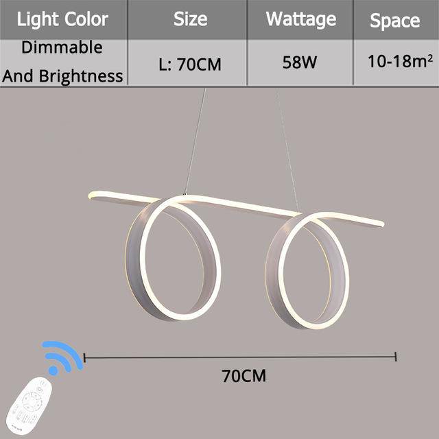 Lámpara de suspensión design LED doble bucle blanco
