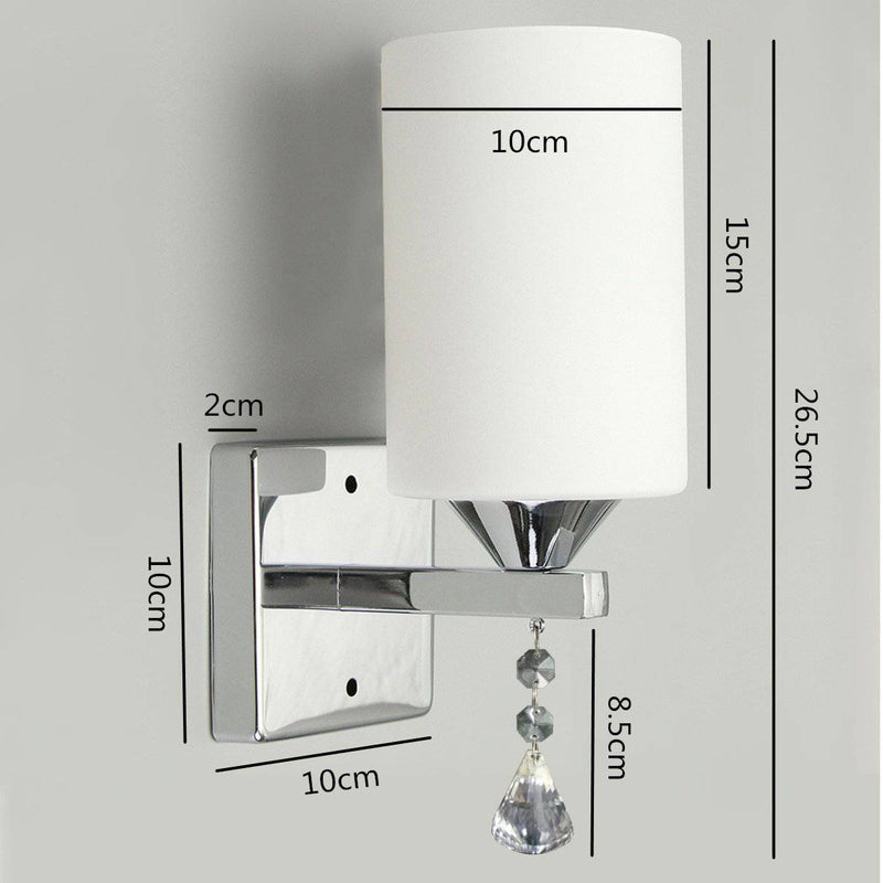 wall lamp chrome LED wall light with lampshade cylindrical