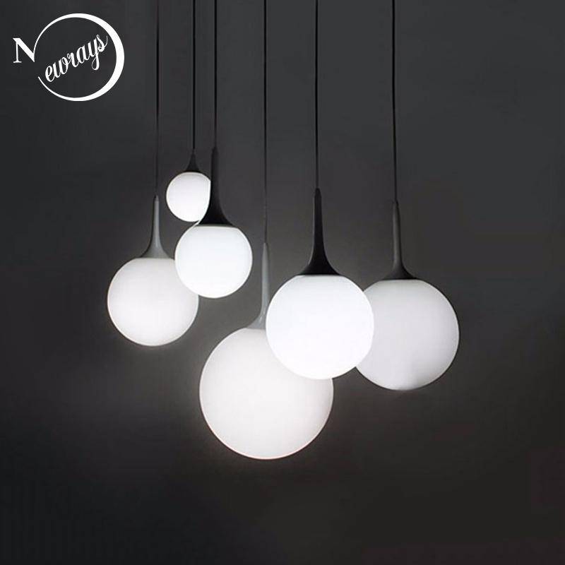 White ball Loft Style LED pendant lamp