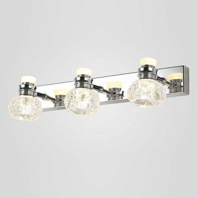 wall lamp Chrome LED wall light with several crystal lamps