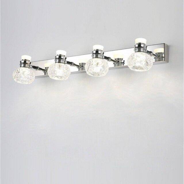 wall lamp Chrome LED wall light with several crystal lamps