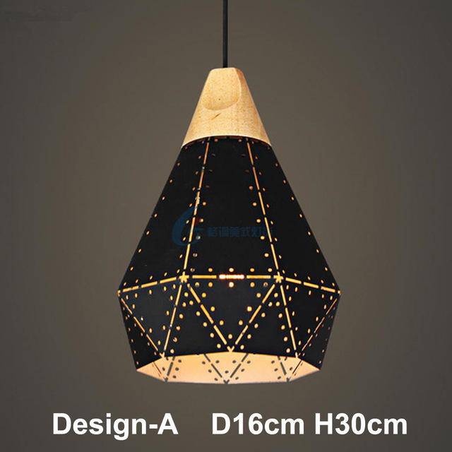 Lámpara de suspensión LED de madera vintage