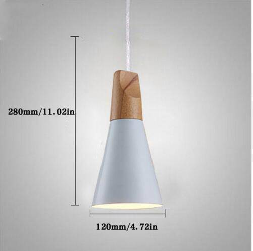Wooden conical pendant lamp (several colors)