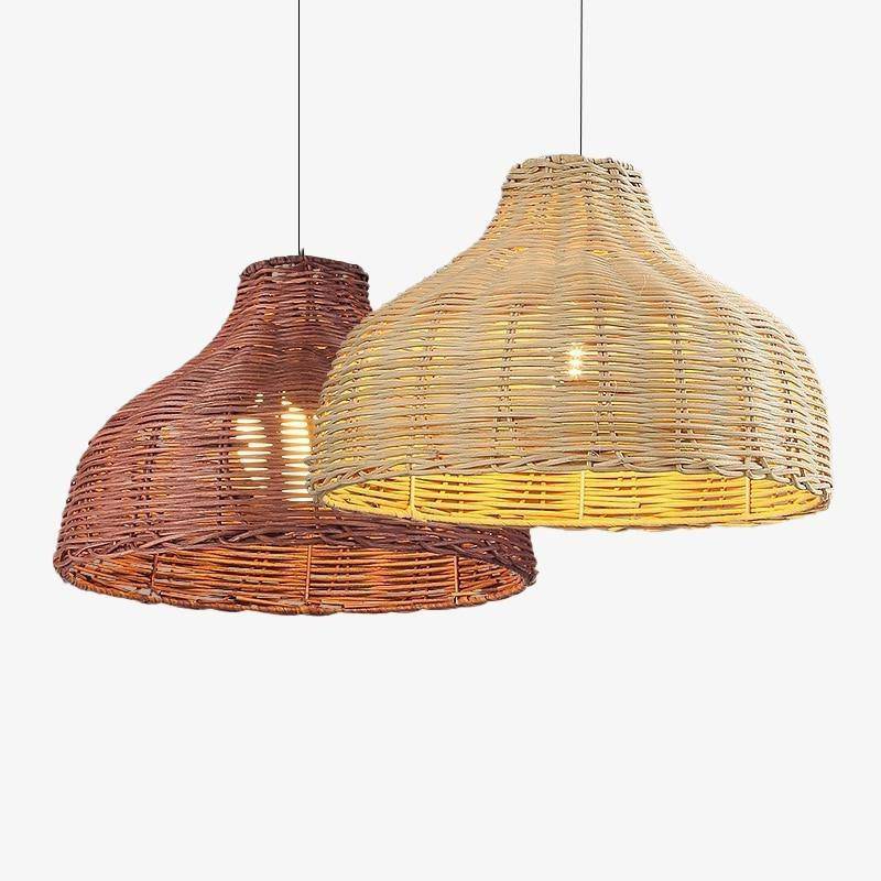 pendant light LED with lampshade colored rattan Decor