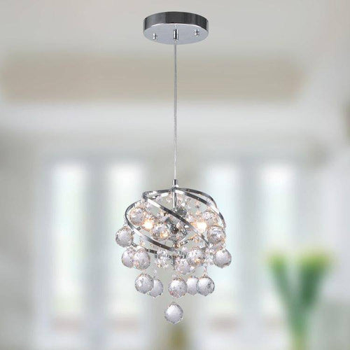 pendant light modern design in crystal and balls