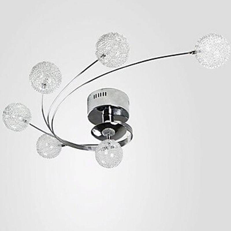 Chrome LED ceiling lamp with balls