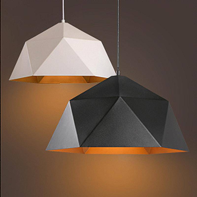 Lámpara de suspensión design Art Deco geométrico moderno (blanco o negro)