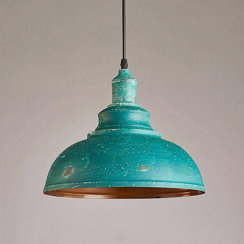 Lámpara de suspensión LED retro azul oxidado