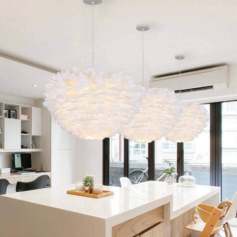 Modern pendant light LED White floral