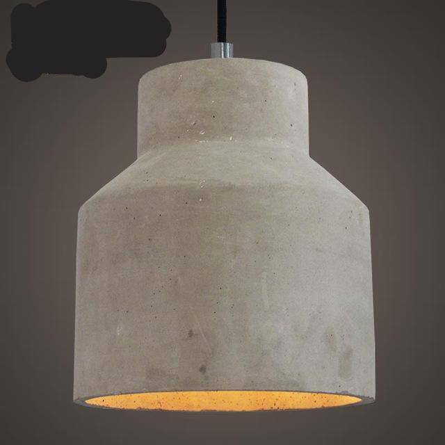 Suspension design LED en ciment (plusieurs formes)