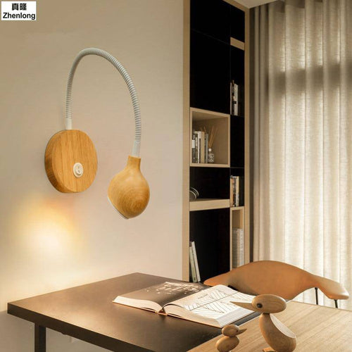 wall lamp 3W wall mounted wooden steerable