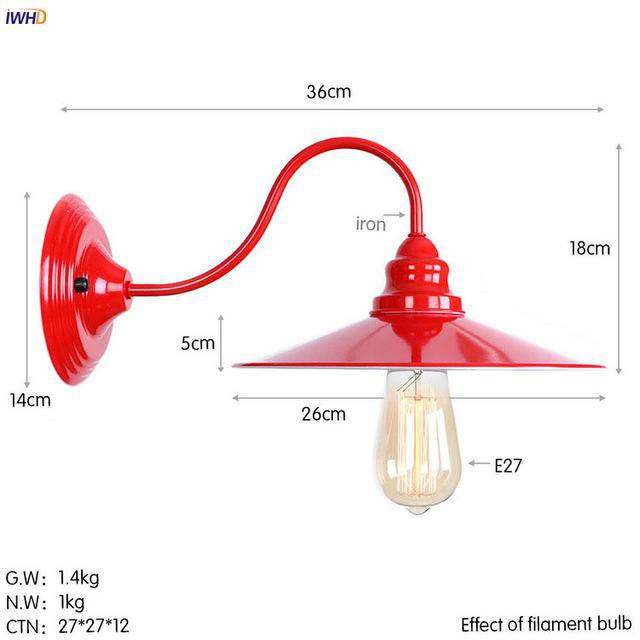 Lámpara de pared LED roja Wandlamp