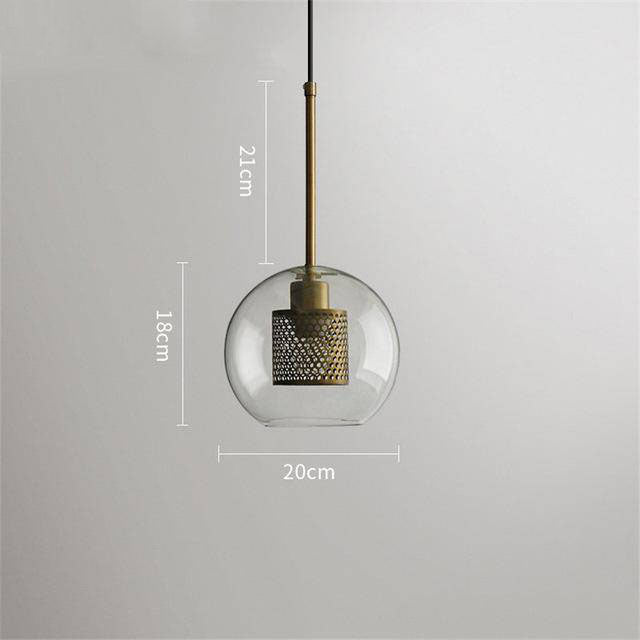 pendant light LED glass design with gold lamp