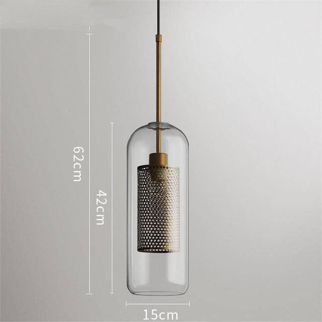 pendant light LED glass design with gold lamp