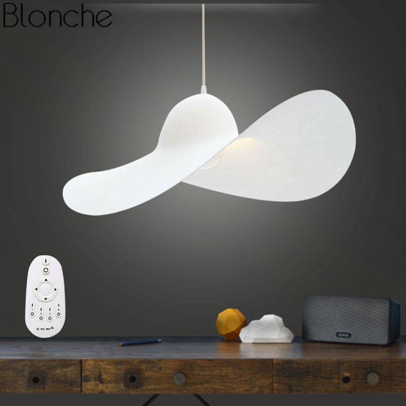 pendant light white wavy LED design Hat