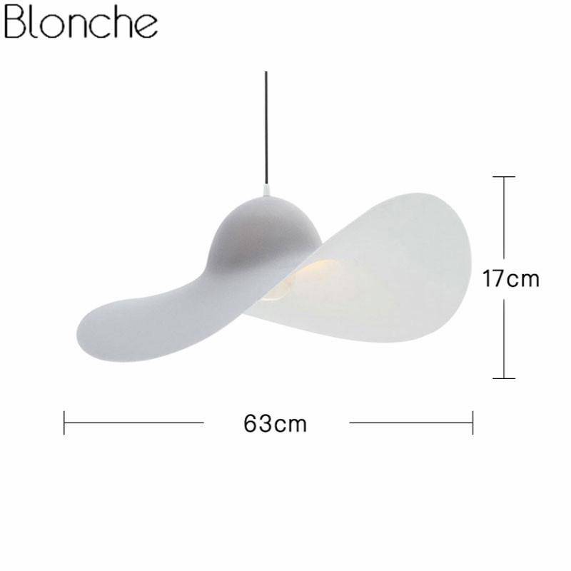 pendant light white wavy LED design Hat