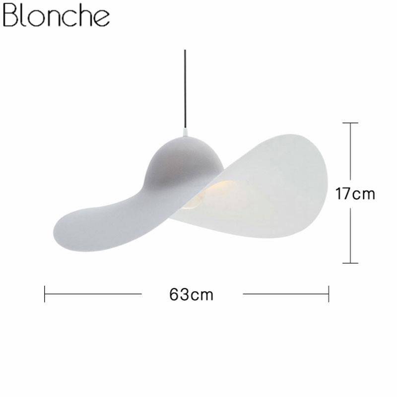 Lámpara de suspensión design Sombrero de LED ondulado blanco