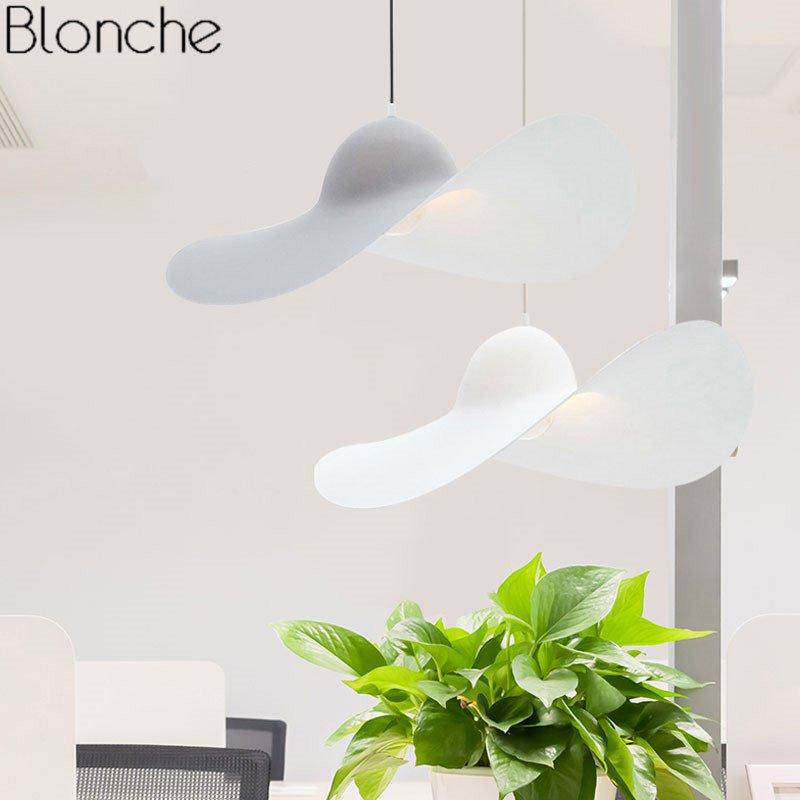 pendant light white wavy LED design Hat