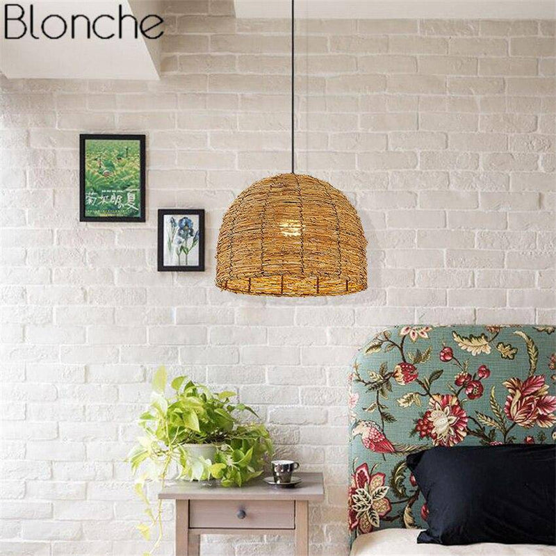 pendant light Rattan LED with lampshade of different shapes Decor