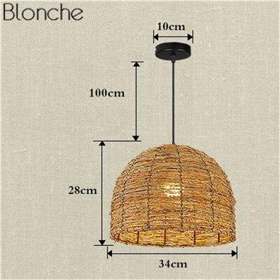 pendant light Rattan LED with lampshade of different shapes Decor