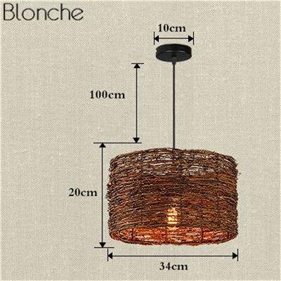 Lámpara de suspensión LED de ratán con pantallas de diferentes formas Decoración