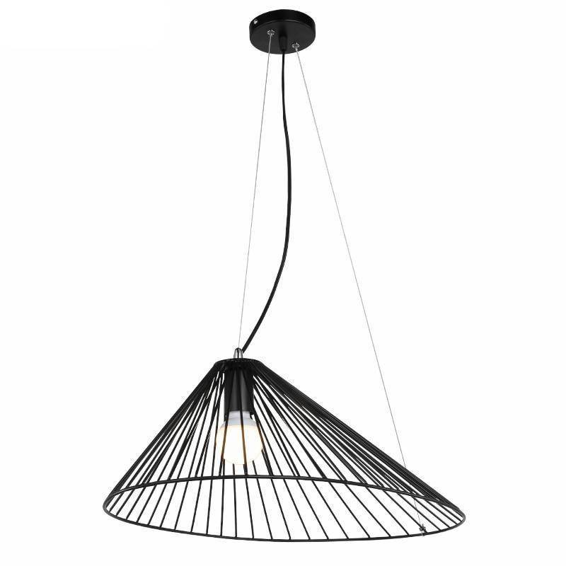 LED design pendant light Black straw Hat