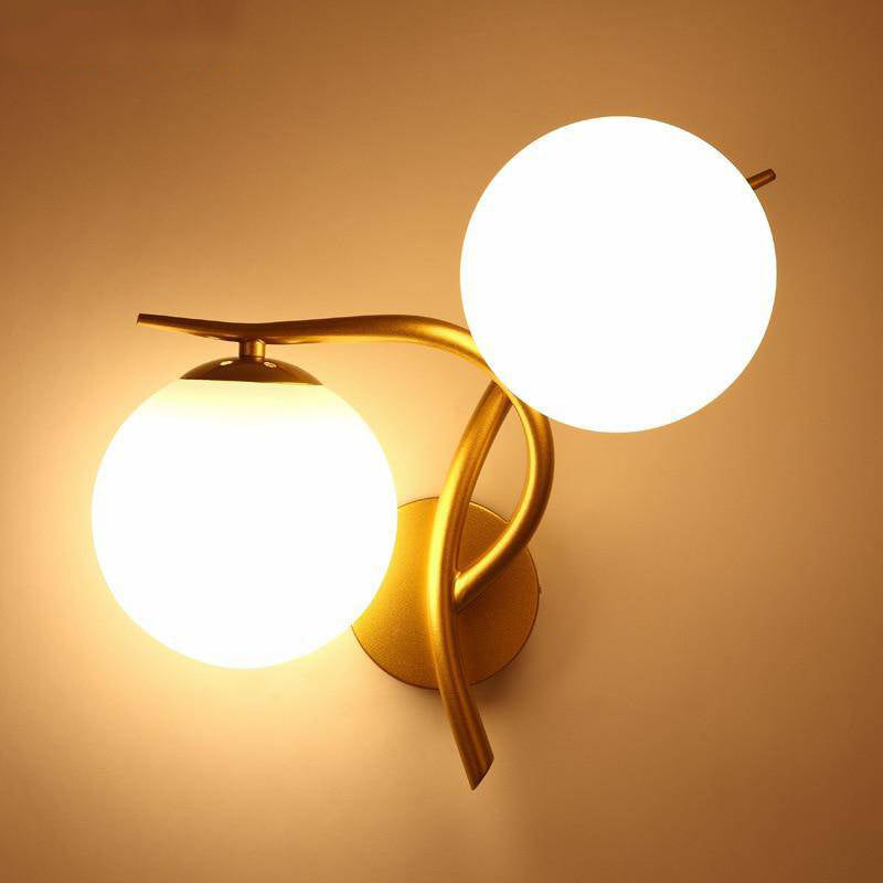 wall lamp LED wall cross design with glass ball (black or gold)