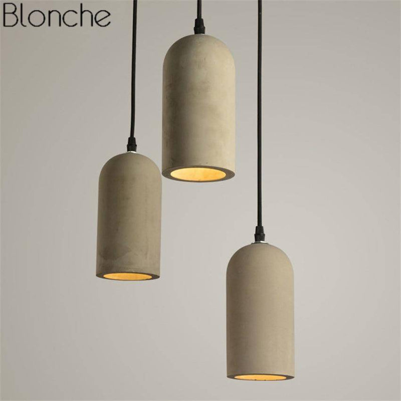 LED Vintage Design pendant light in rounded cement Pipe