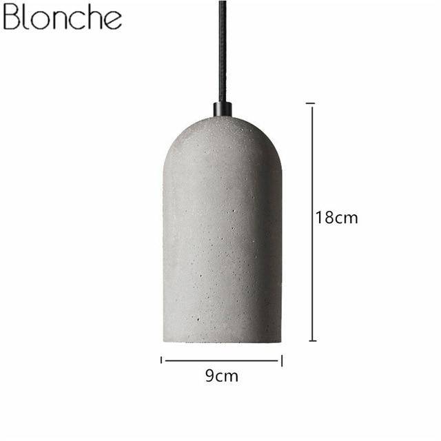 LED Vintage Design pendant light in rounded cement Pipe