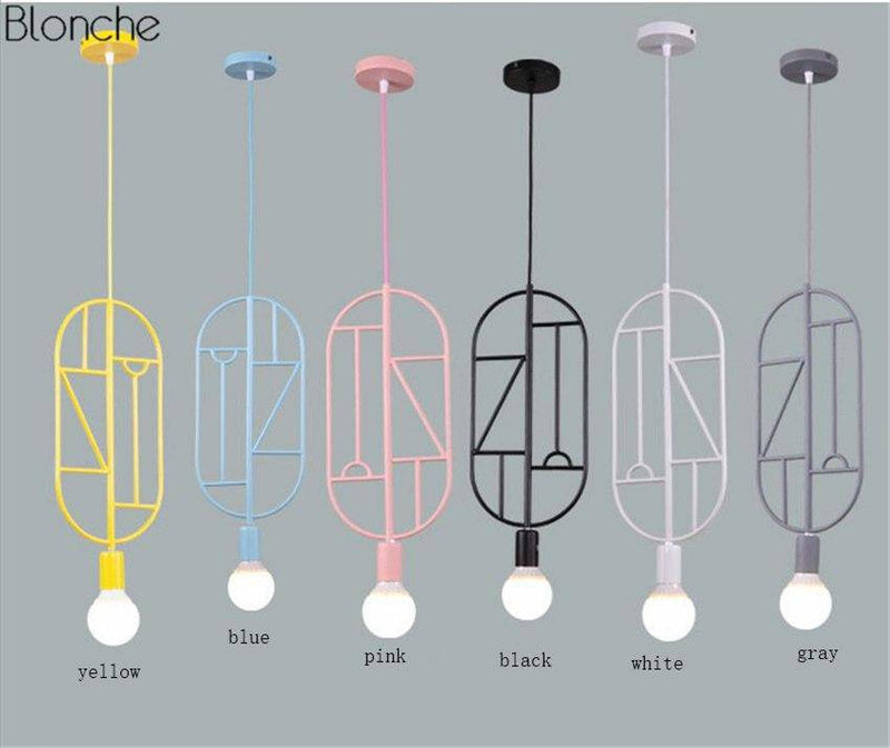 Modern design LED pendant light with colorful shapes