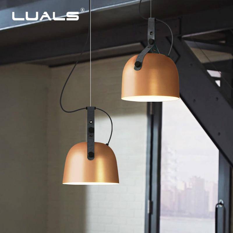 Lámpara de suspensión design LED con pantalla metálica redondeada Loft