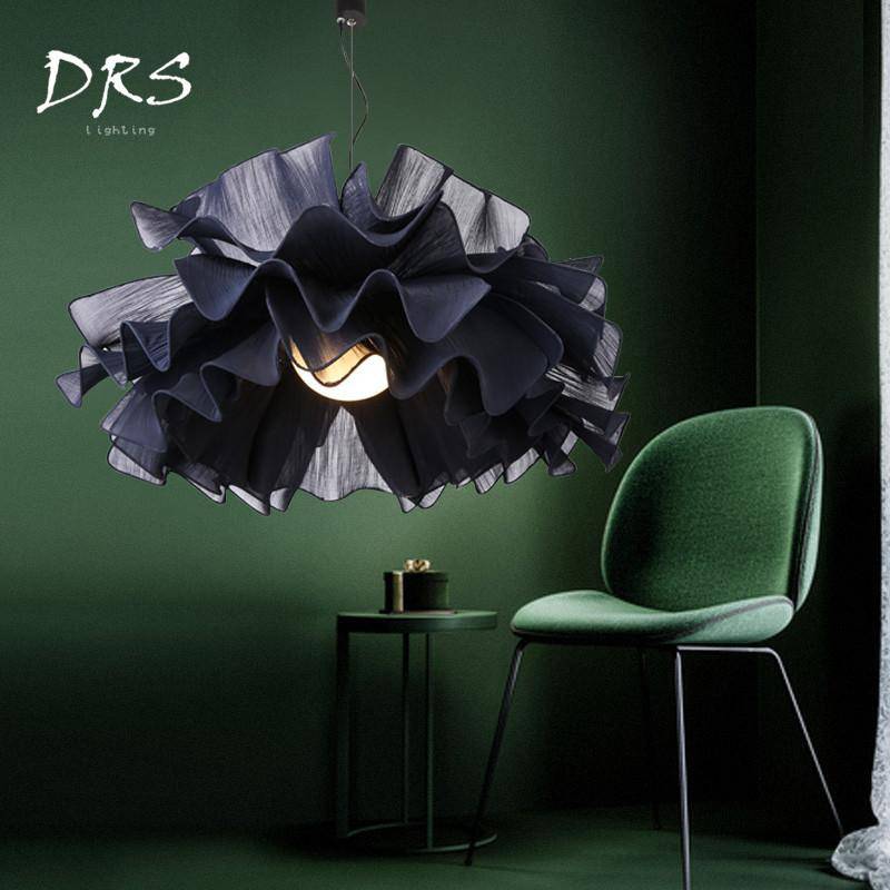 Design chandelier large flower of coloured fabric Danish