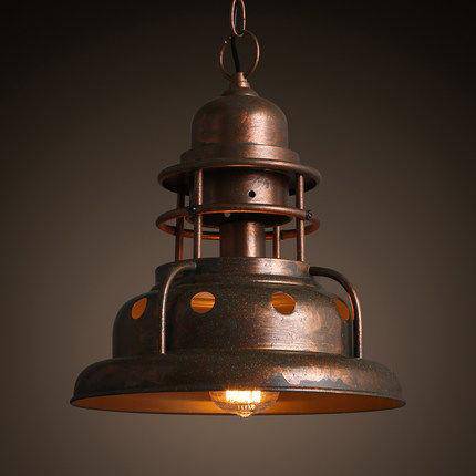 pendant light industrial LED with lampshade copper