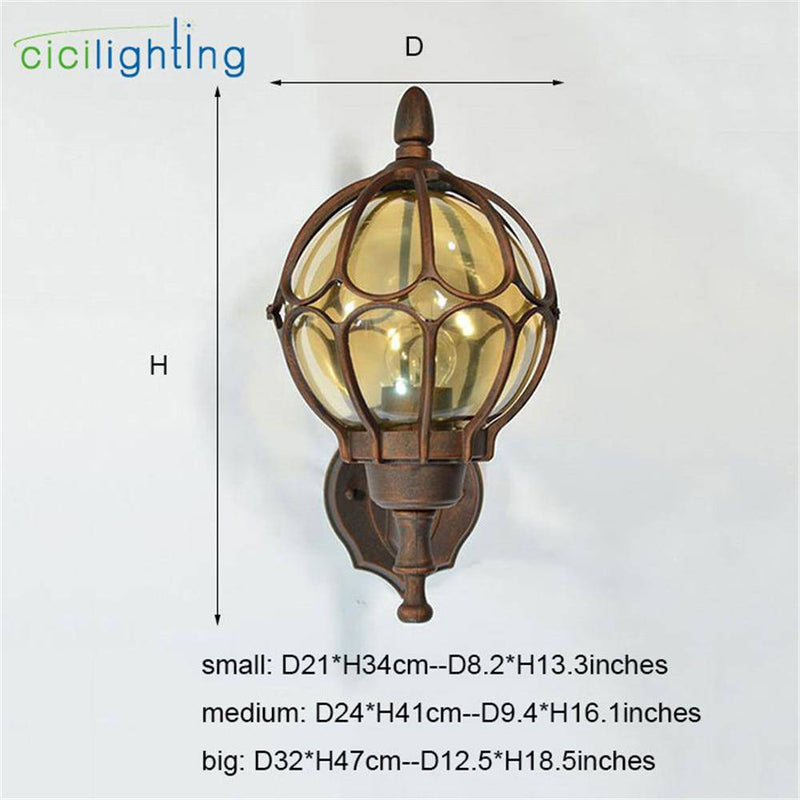 wall lamp rustic and antique European cage