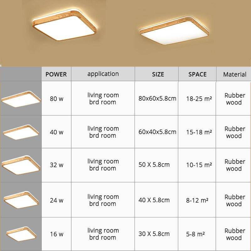 LED Wood Ceiling Light (several shapes)