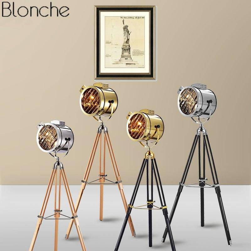 Floor lamp LED metal tripod spotlight