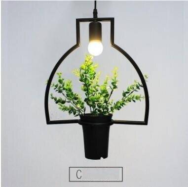 Lámpara de suspensión con forma de plantas verdes Trazos